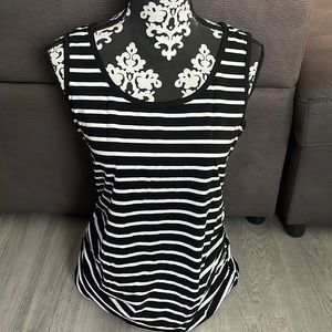 OH BABY by MOTHERHOOD Black & White Striped Tank Top Size Medium